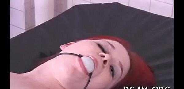  Bounded man endures pain as dominatrix-bitch goes full bdsm on him